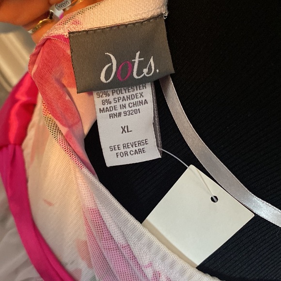 Dots Women’s Floral Strapless Summer Mini Dress  sz XL NWT - Picture 7 of 9